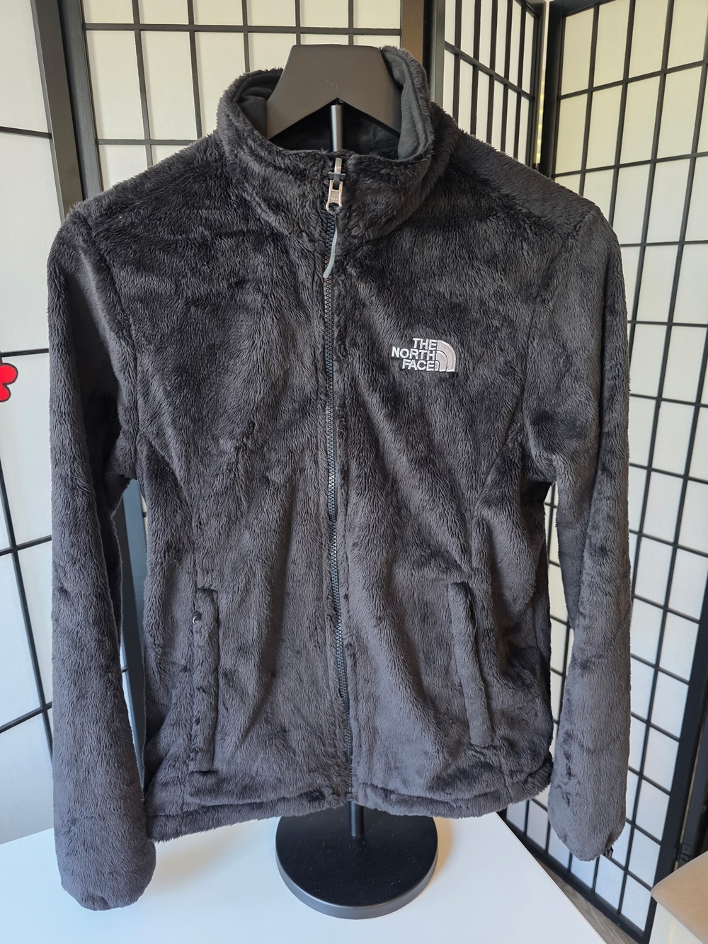 Like NEW The North Face Women's Black Osito Luxe Zip Up Fleece Jacket~Size Med - Picture 7 of 10